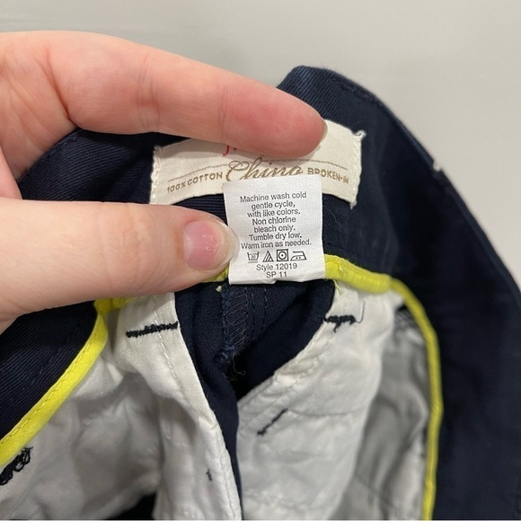 J. Crew Cotton Chino Broken-In Shorts Navy Blue Embroidered Anchor Size 0 - Picture 7 of 7
